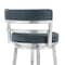 Armen Living Titana 26" Counter Height Swivel Blue Faux Leather and Brushed Stainless Steel Bar Stool 840254335189 - alternate 3